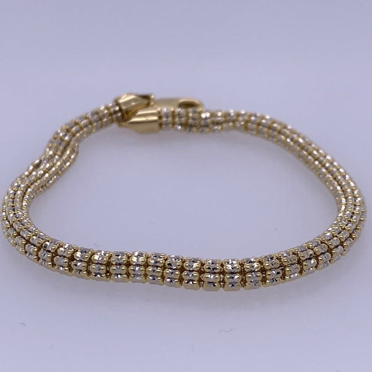 10k Yellow Gold Diamond Cut Bracelet