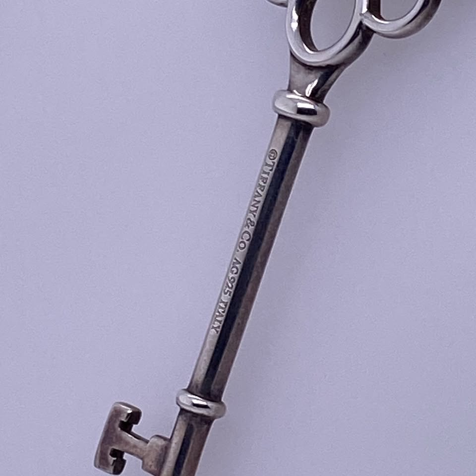Tiffany & Co. Sterling Silver Large Love Knot Key Pendant Necklace