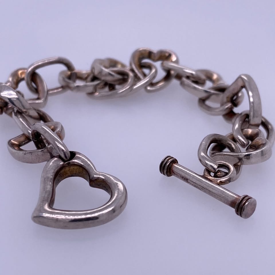 925 Silver Custom Heart Link Bracelet