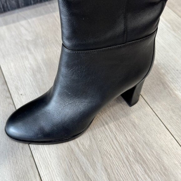 Jimmy Choo Madalie 80 Black Leather Knee Boots Size: 6