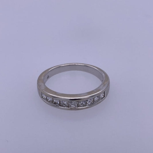 14K White Gold Diamond Wedding Band