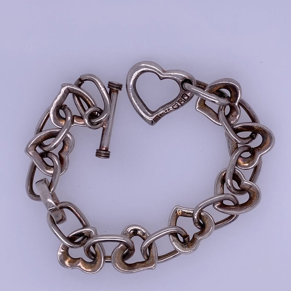 925 Silver Custom Heart Link Bracelet