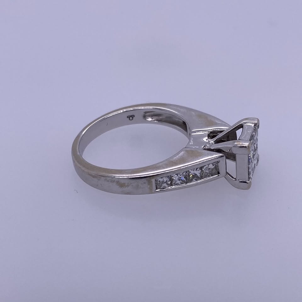 14K White Gold Diamond Engagement/Wedding Ring