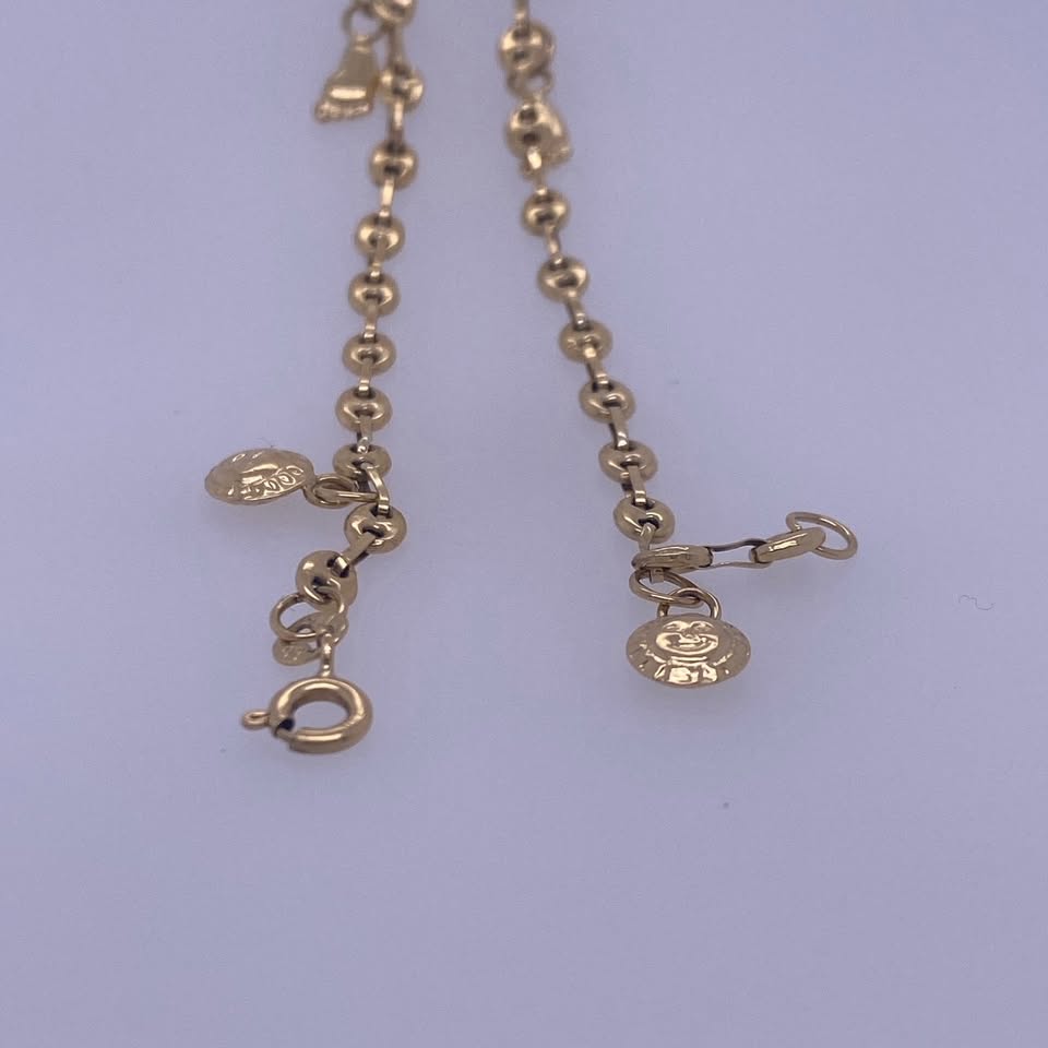18k Yellow Gold Gucci Link Charm Anklet