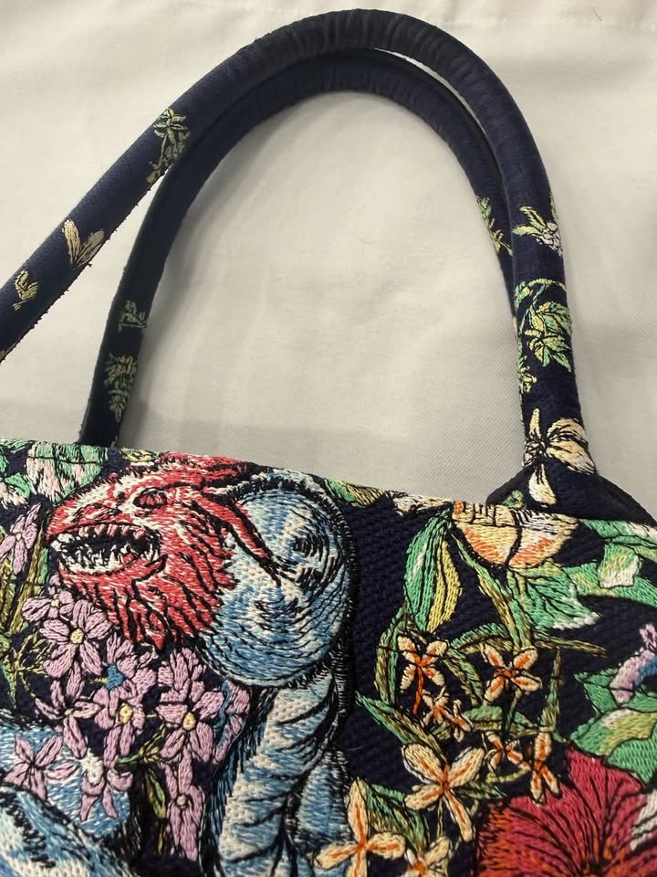Christian Dior D Constellation Embroidery Book Tote-Large