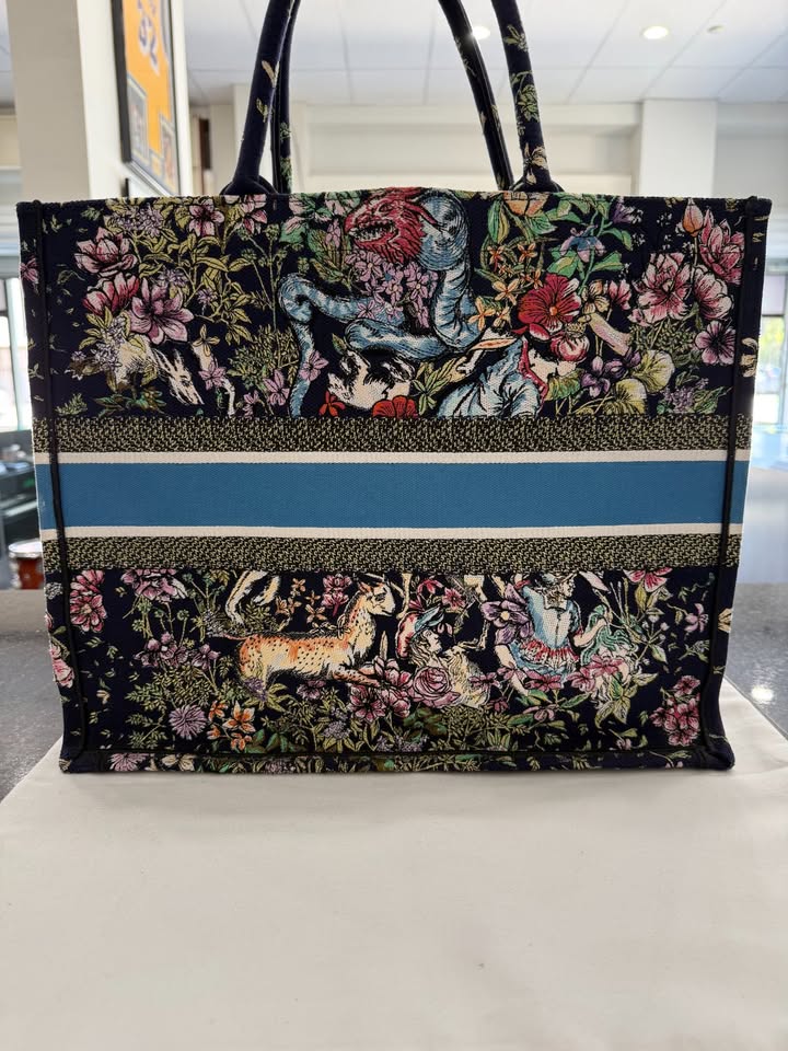 Christian Dior D Constellation Embroidery Book Tote-Large