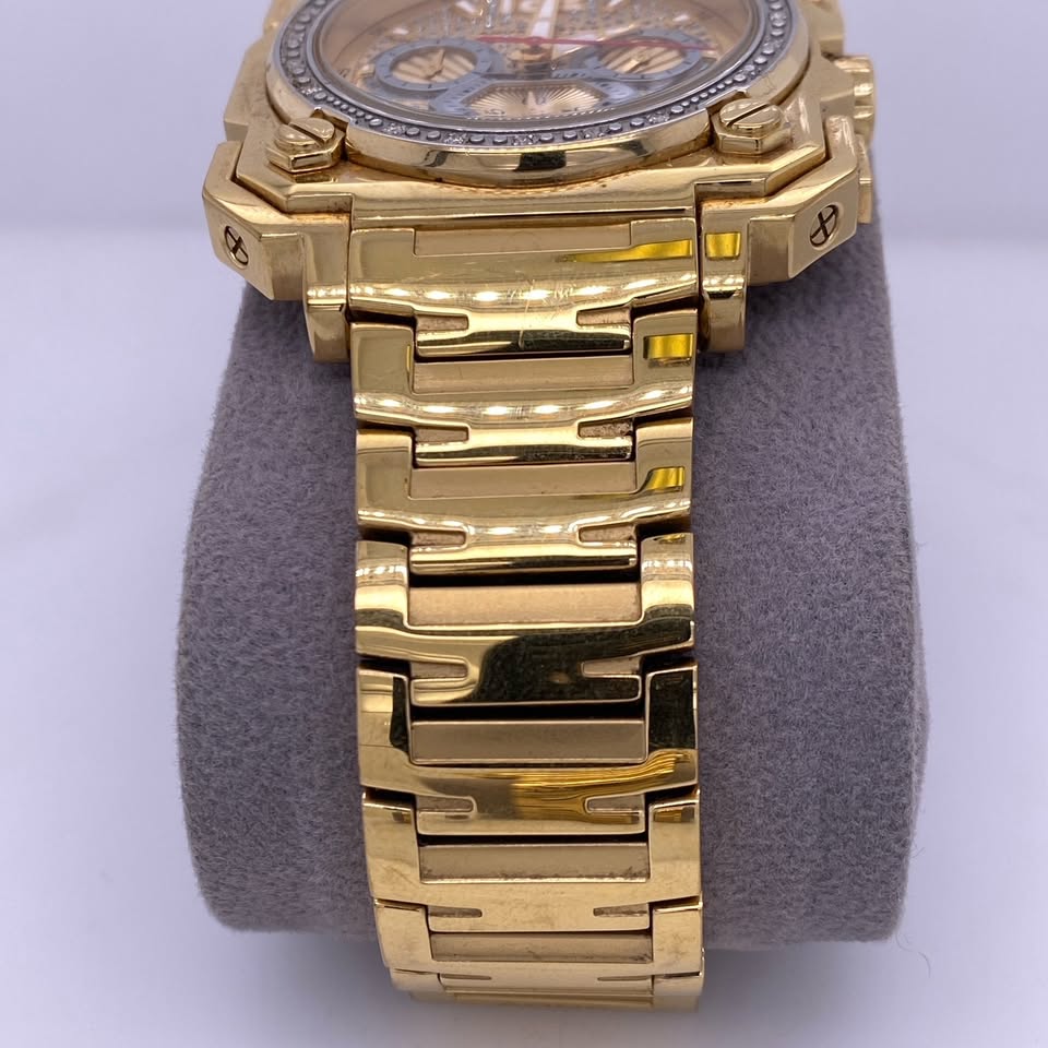Aqua Master Mens Gold Tone Dial Gold Tone-Stainless Steel