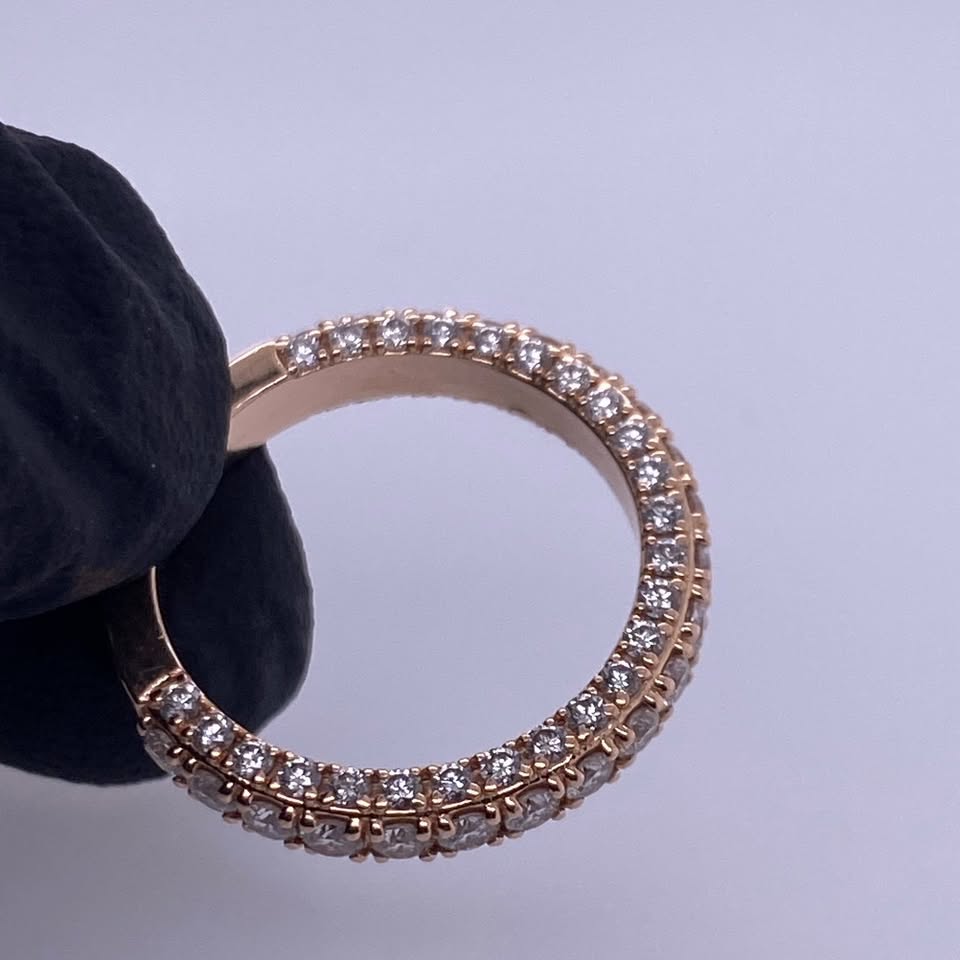 14k Rose Gold Women's Micro Pave Natural Diamond Engagement/Wedding Band