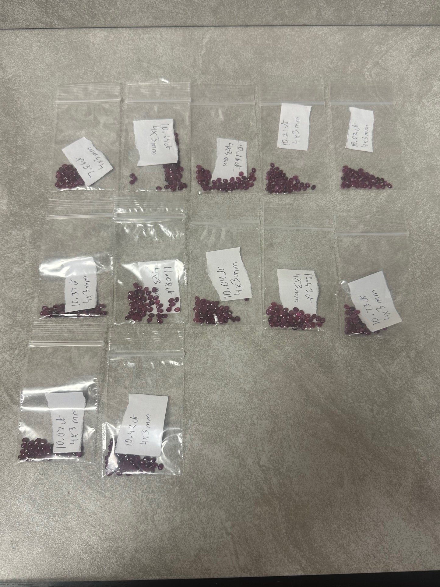 4.3mm Loose Oval Rubie Stones Approximately 122TCW