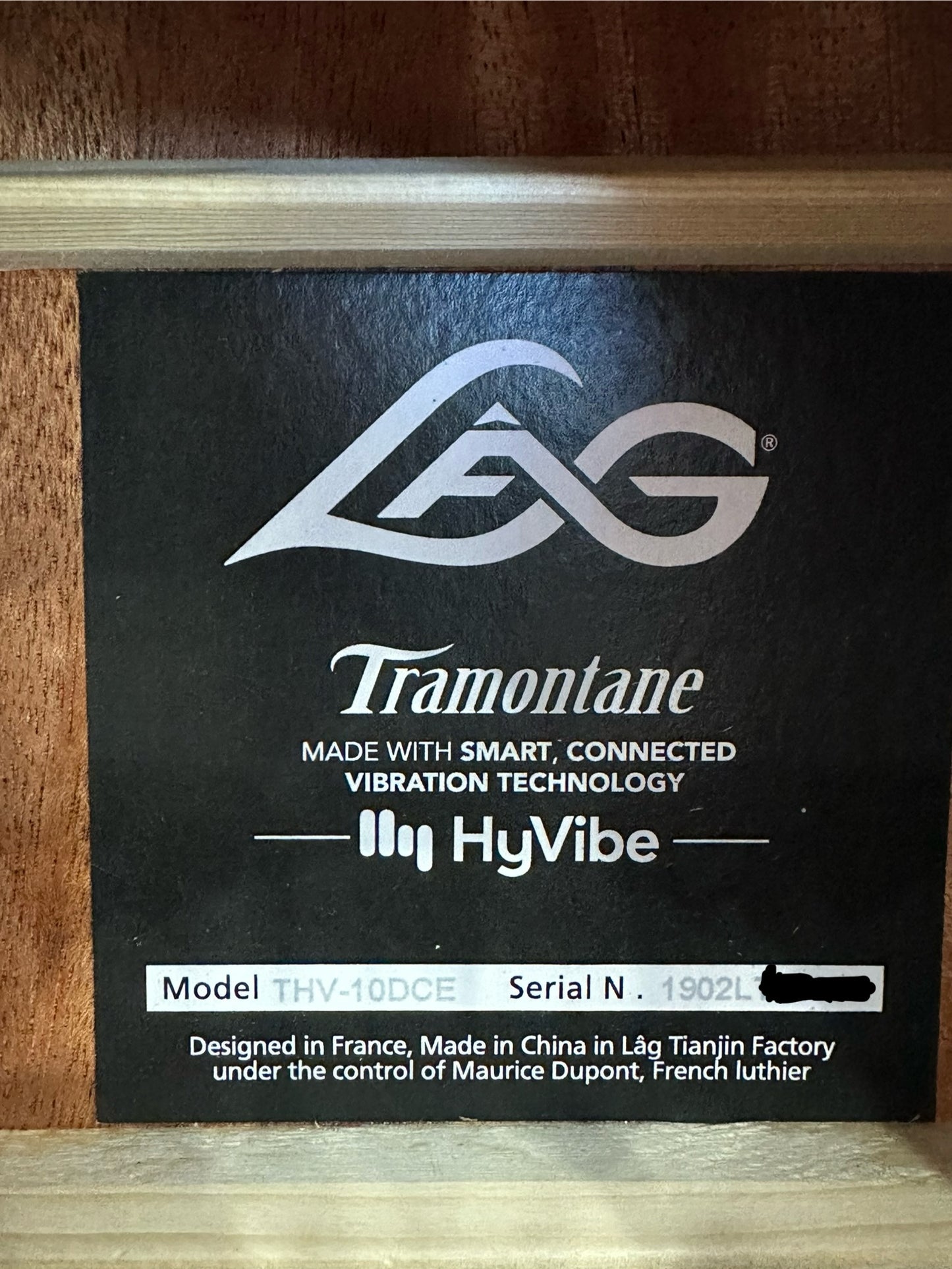 LAG Tramontane THV-10DCE Dreadnought Cutaway Electric/Acoustic Guitar W/ HyVibe