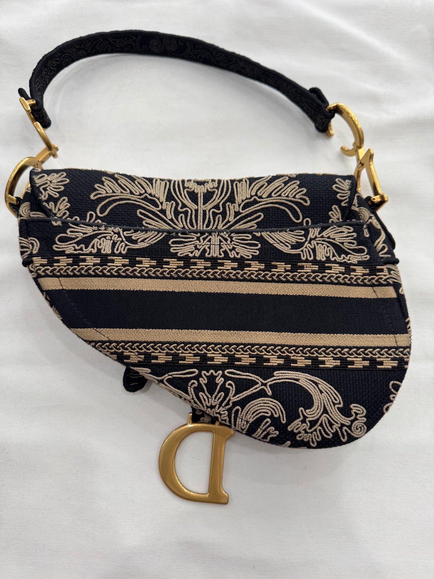 Dior Saddle Bag Oblique Oriental Embroidery Leather Handbag