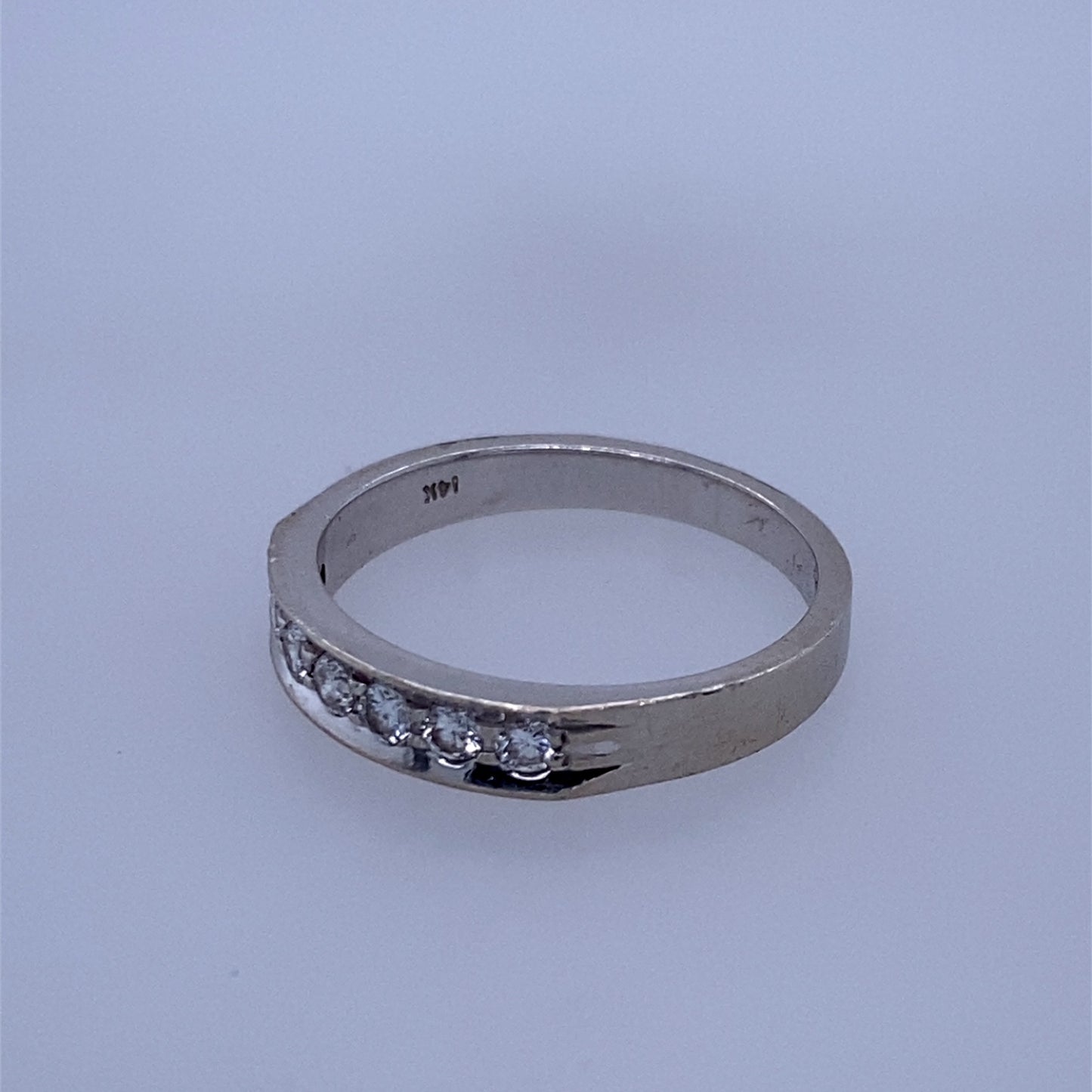 14k White Gold Diamond Band
