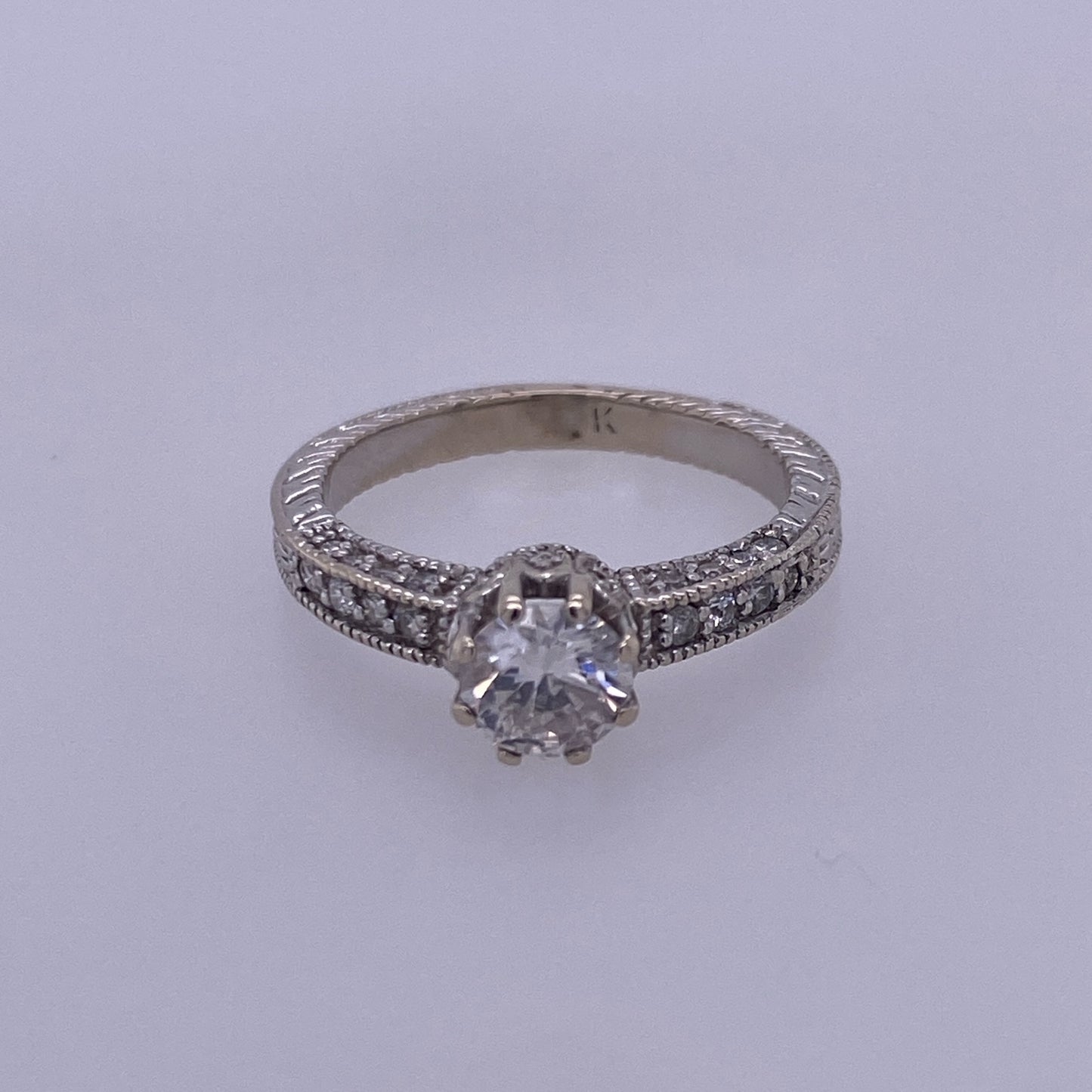 14K White Gold Diamond Custom Engagement Ring