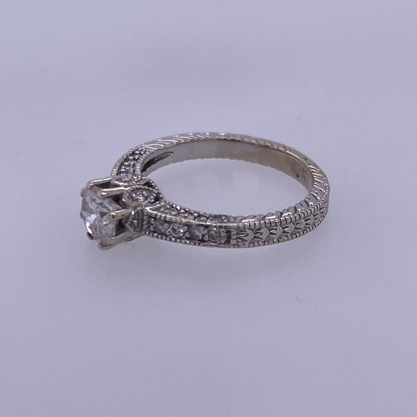 14K White Gold Diamond Custom Engagement Ring