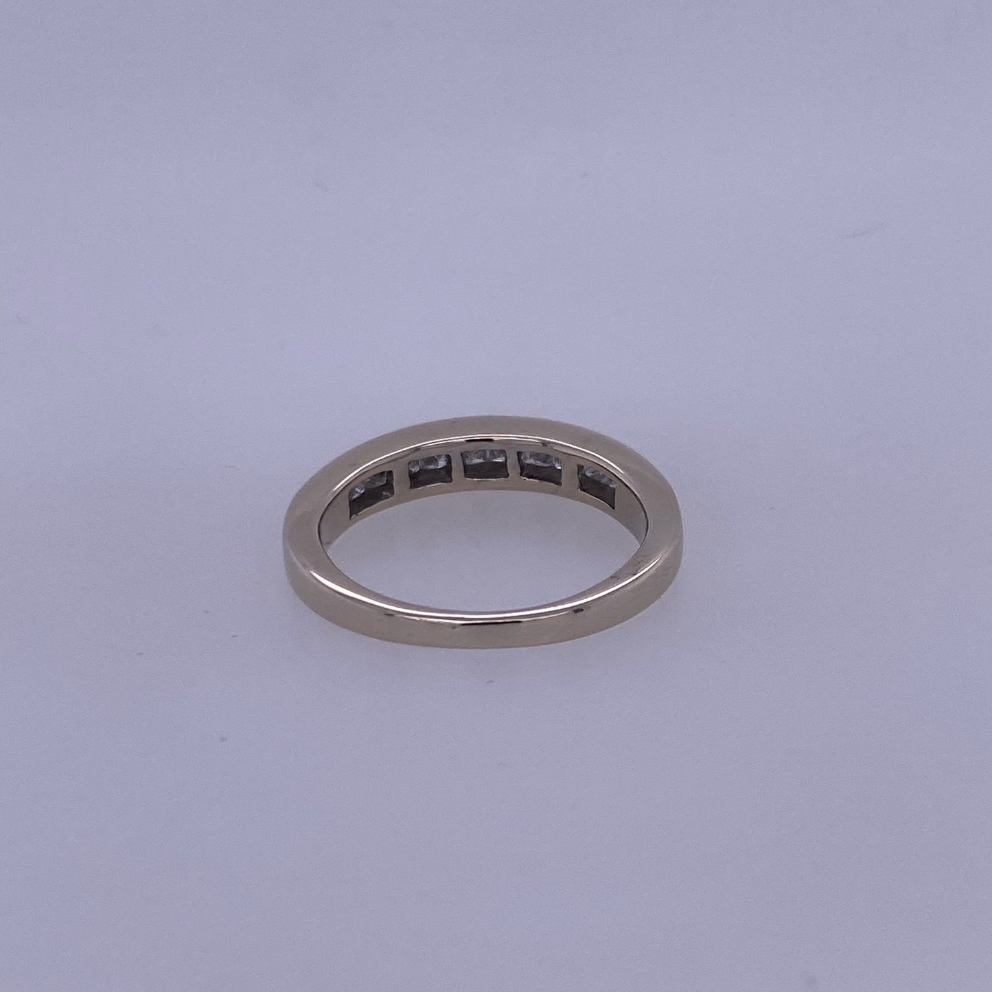 14k White Gold Princess Cut Diamond Ladies Band