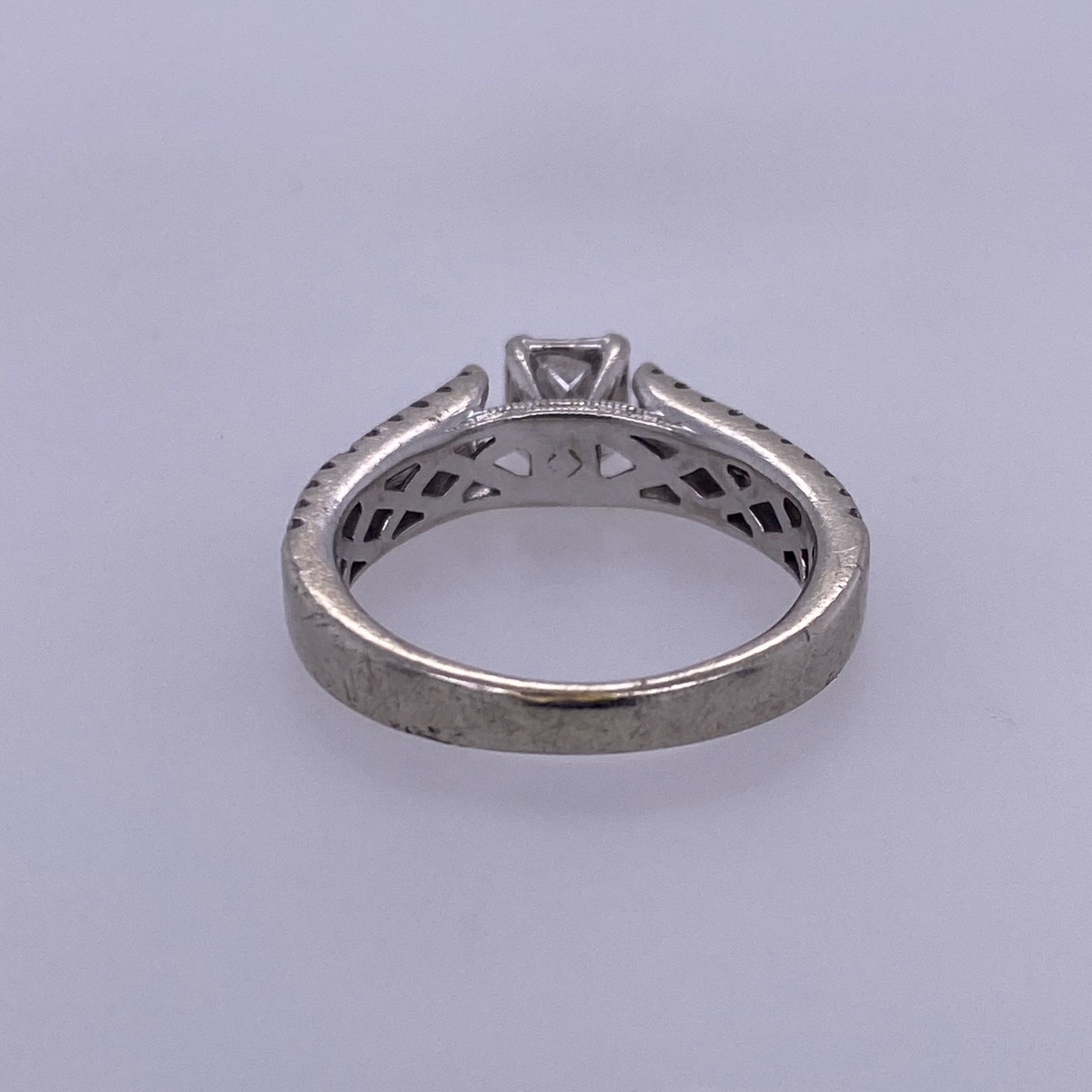 10k White Gold Princess Cut Ladies Diamond Engagement/ Wedding Ring