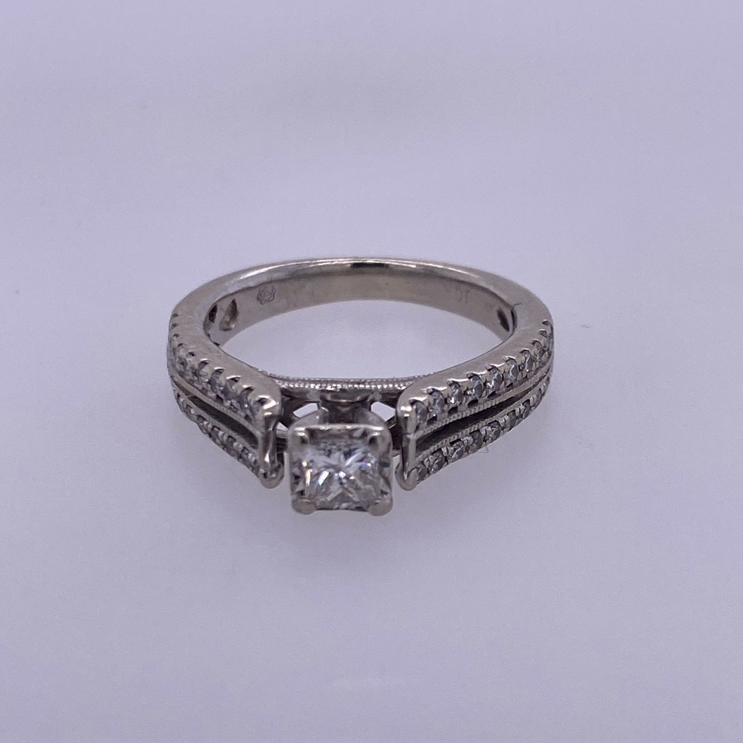 10k White Gold Princess Cut Ladies Diamond Engagement/ Wedding Ring