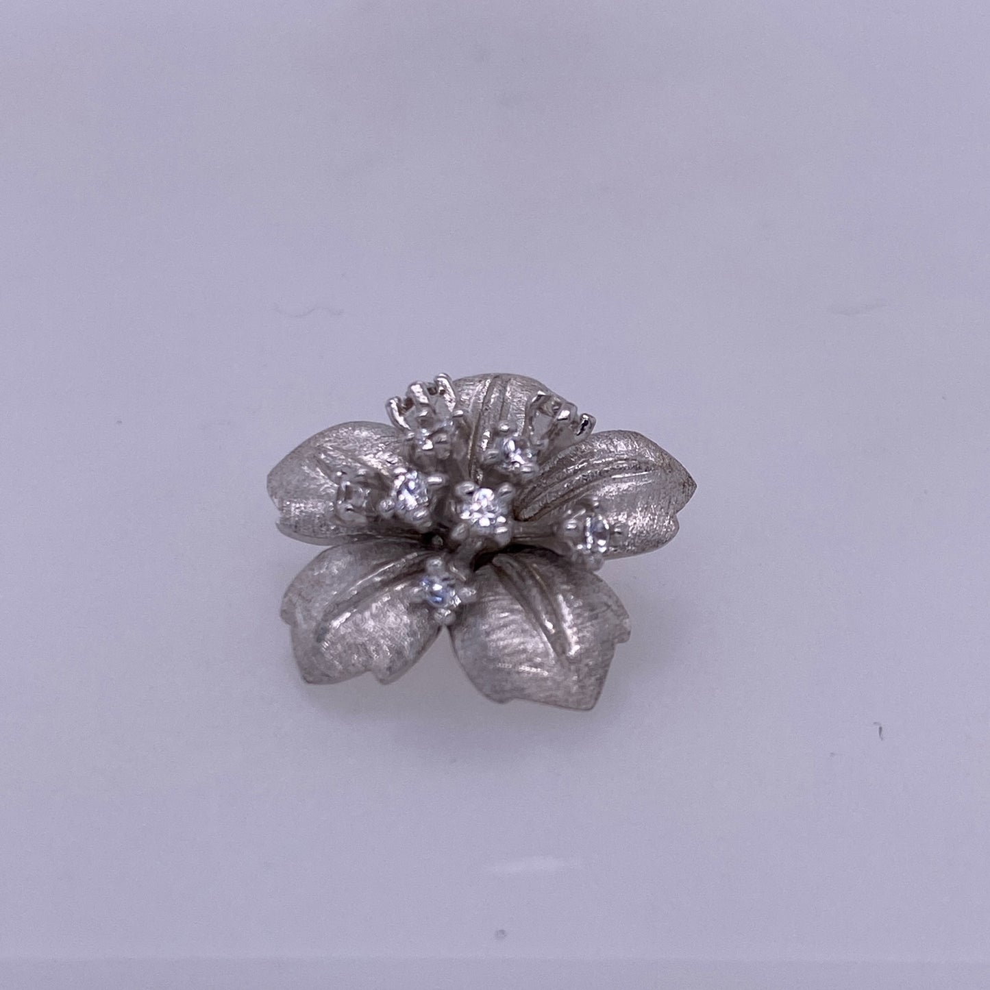 925 Sterling Silver Flower Charm With CZ Stones