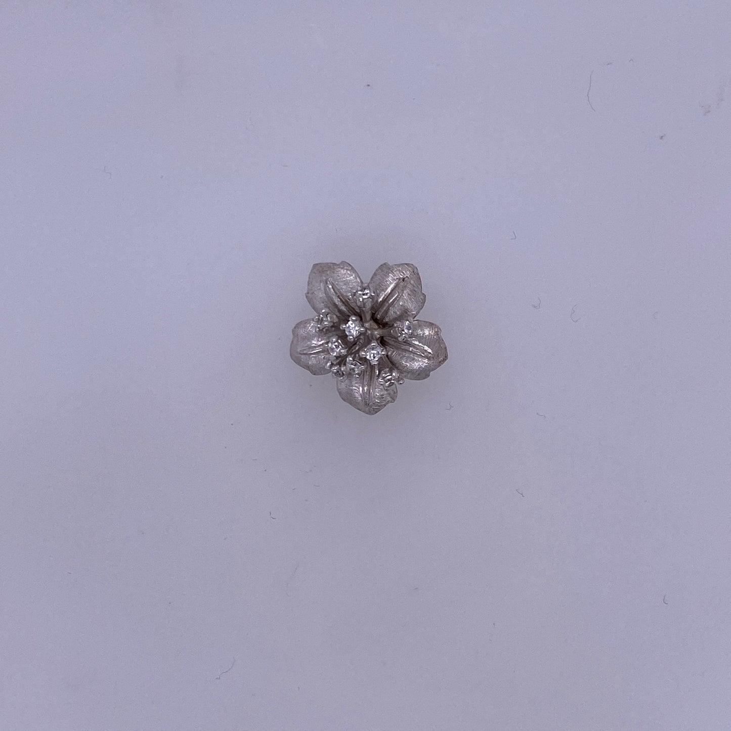 925 Sterling Silver Flower Charm With CZ Stones