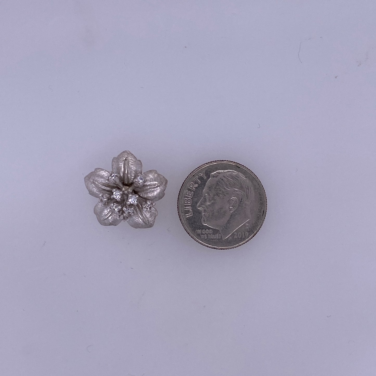 925 Sterling Silver Flower Charm With CZ Stones