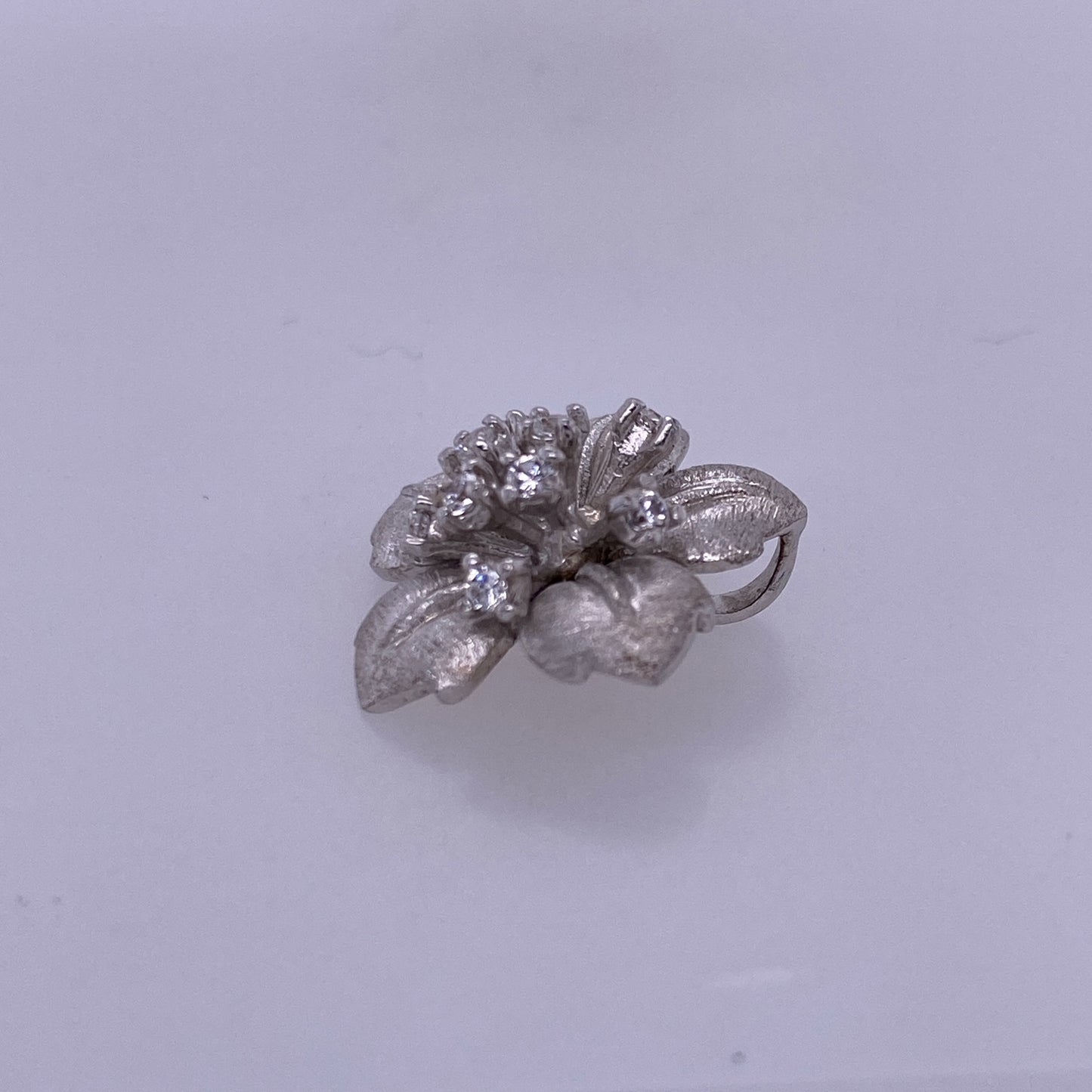 925 Sterling Silver Flower Charm With CZ Stones