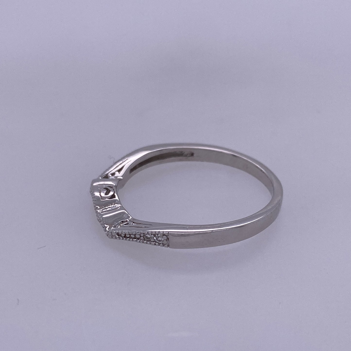 925 Sterling Silver Engagement Band With CZ Stones