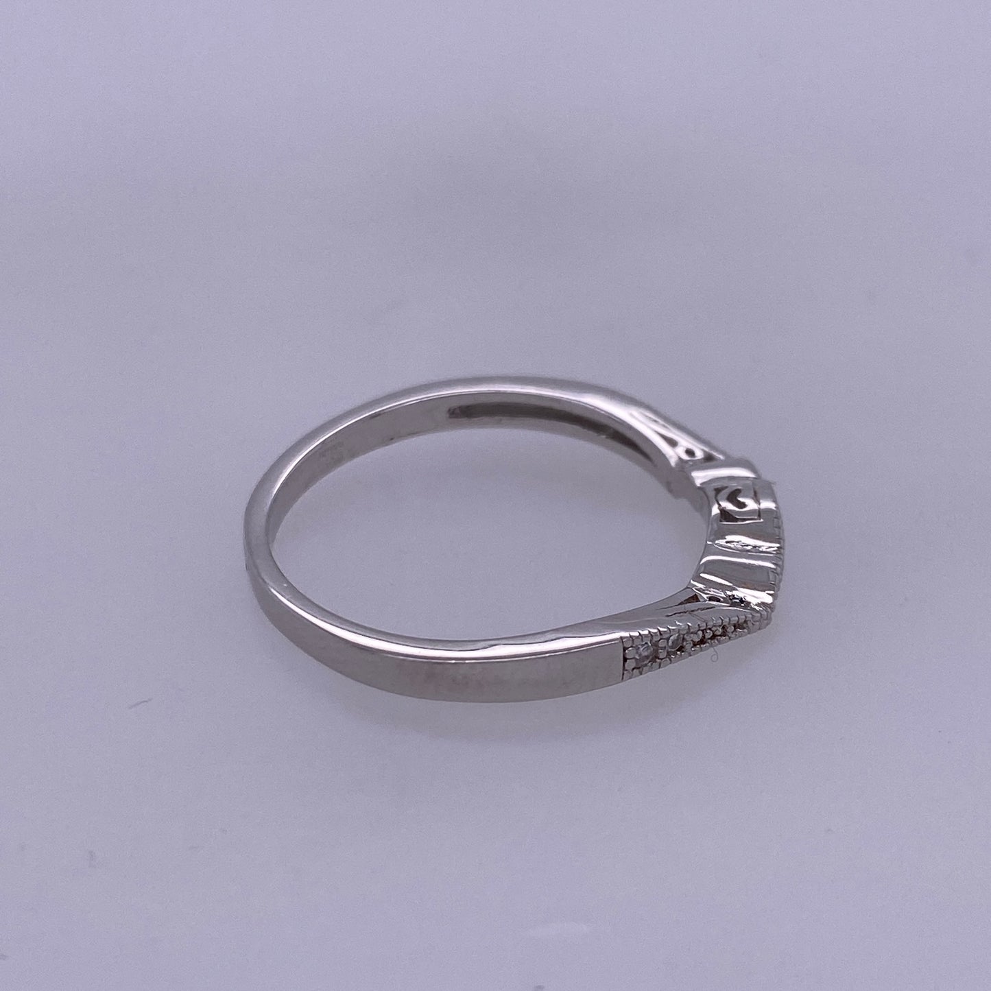 925 Sterling Silver Engagement Band With CZ Stones