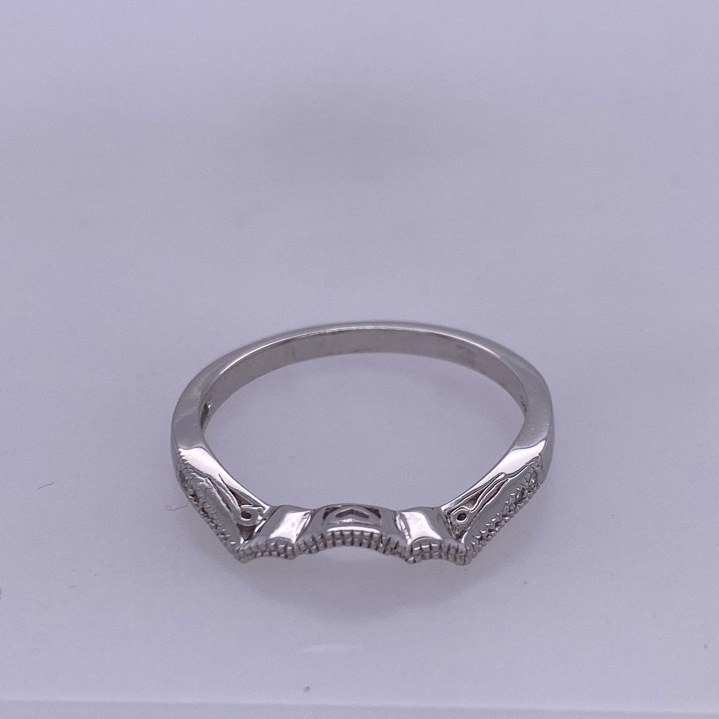 925 Sterling Silver Engagement Band With CZ Stones