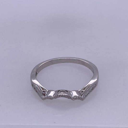 925 Sterling Silver Engagement Band With CZ Stones