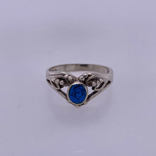 925 Sterling Silver Ring With Blue Stone