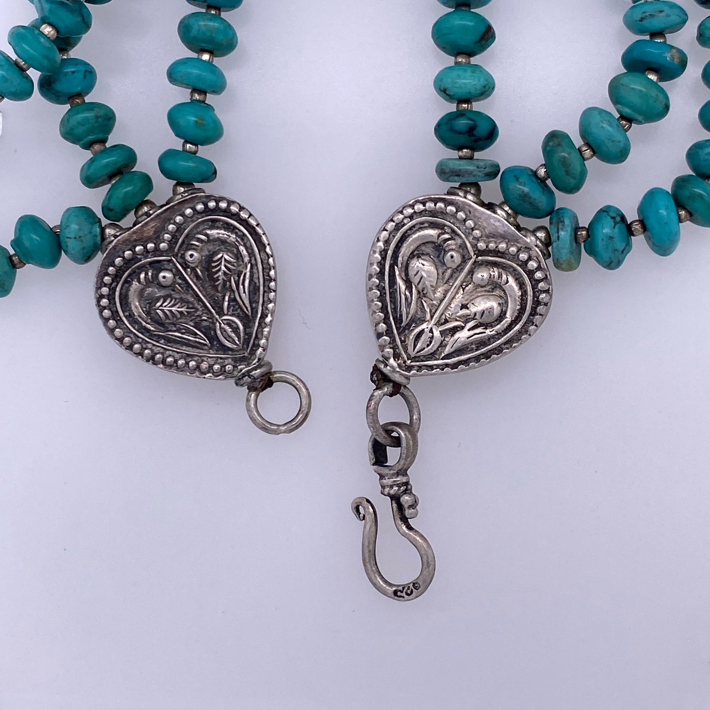 925 Sterling Silverleh Ladakh Necklace With Blue Stones And Animal Pendant