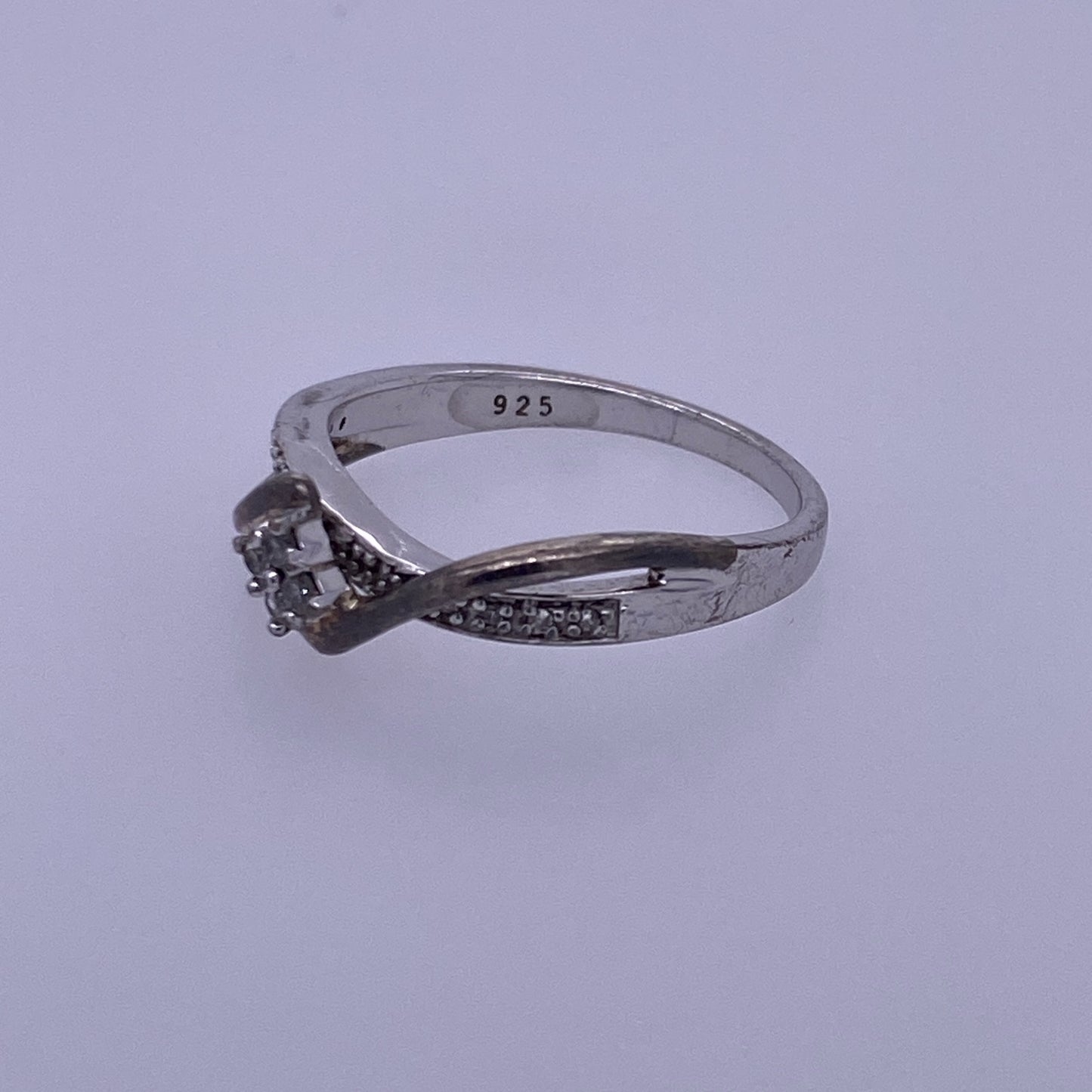 925 Silver Ladies Twisted Promise Ring