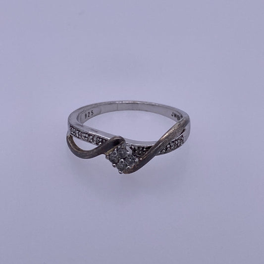 925 Silver Ladies Twisted Promise Ring