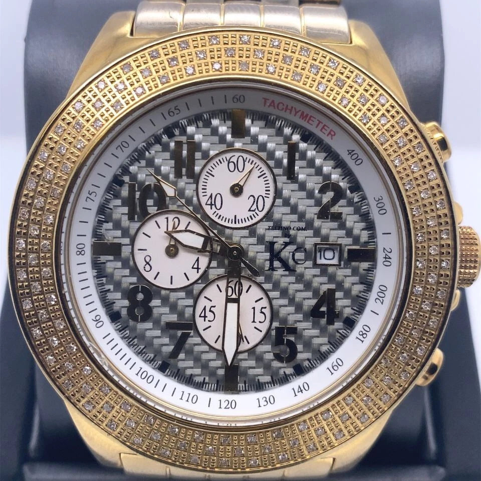 Techno Com Gold Plated Chornograpgh Men's Wrist Watch