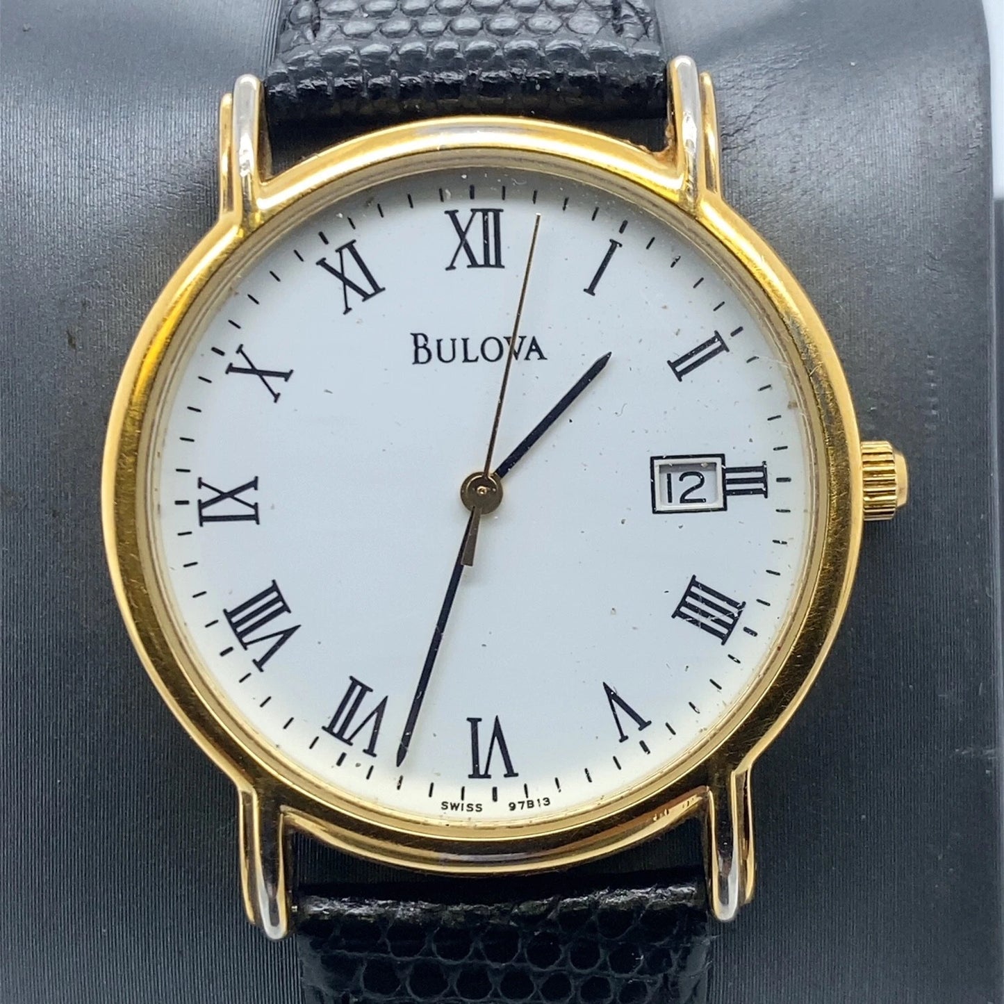 Bulova T8 Men's White Dial Leather Band Wrist Watch