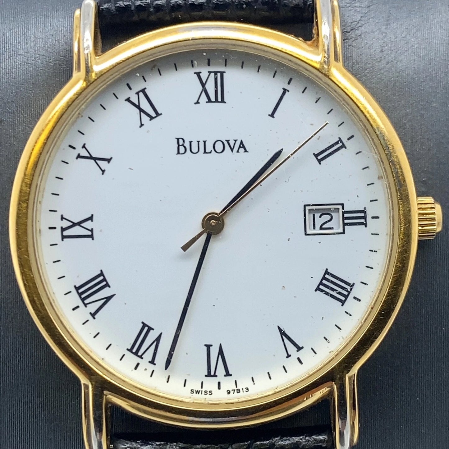 Bulova T8 Men's White Dial Leather Band Wrist Watch