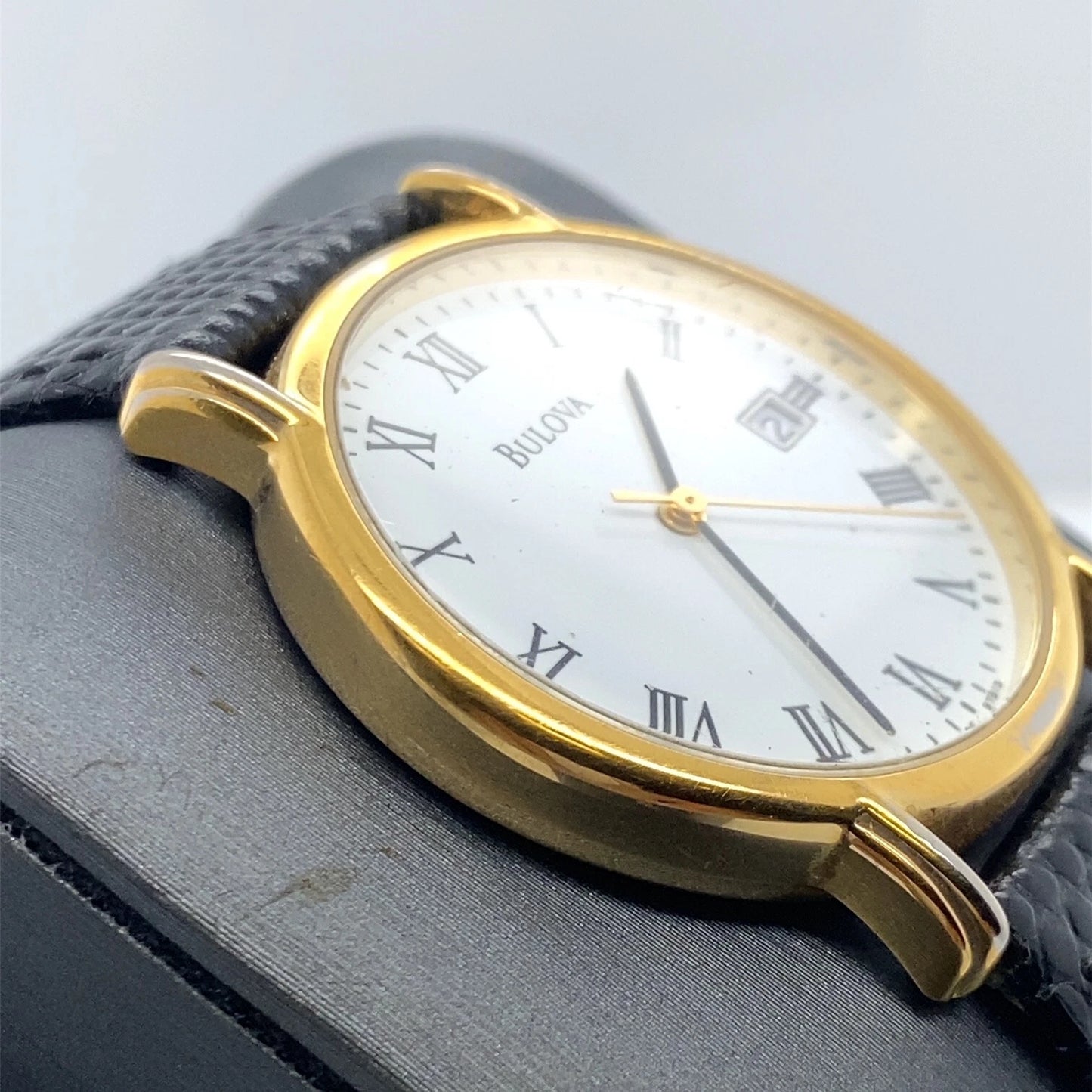 Bulova T8 Men's White Dial Leather Band Wrist Watch