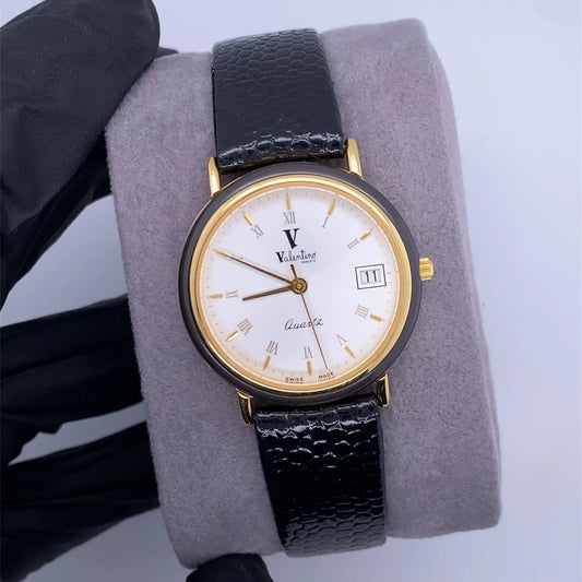 Valentino Roberto Quartz Vintage 1980s Gold Plated Watch