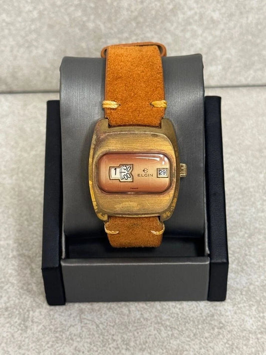 Vintage Elgin Jump Hour 17 Jewel Men's Wrist Watch