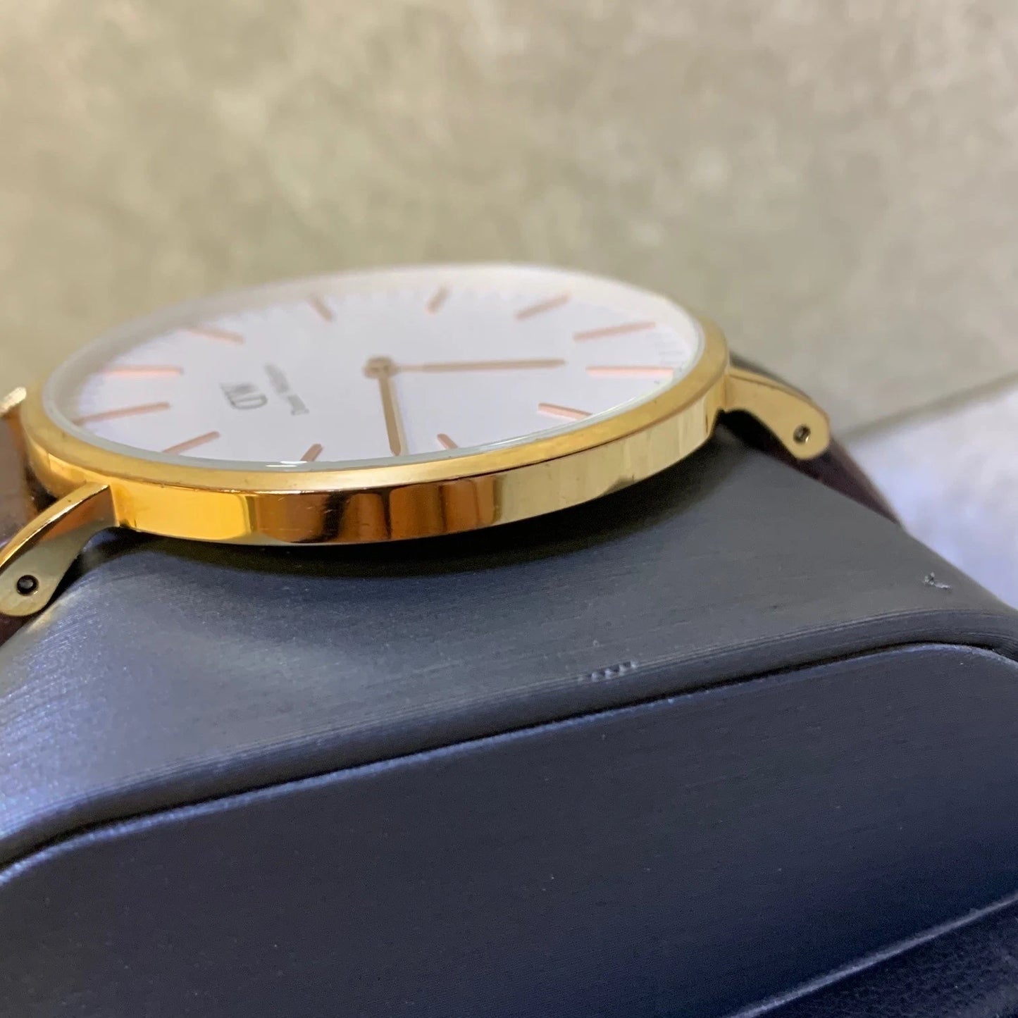 Daniel Wellington Classic Sheffield Yellow Black Leather Strap Mens Watch