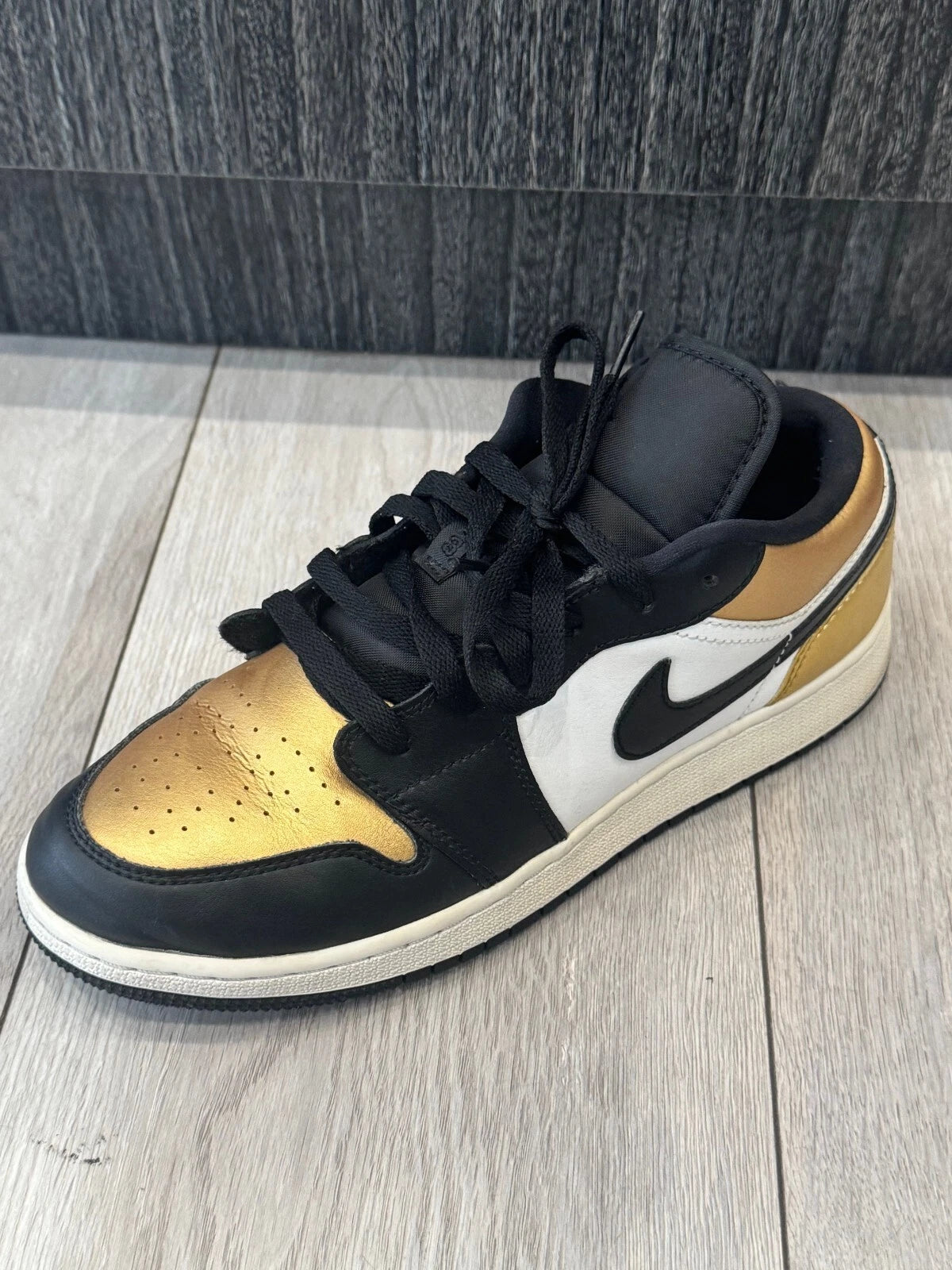 Nike Air Jordan 1 Low 'Gold Toe' Men's Sneakers - Size 7Y