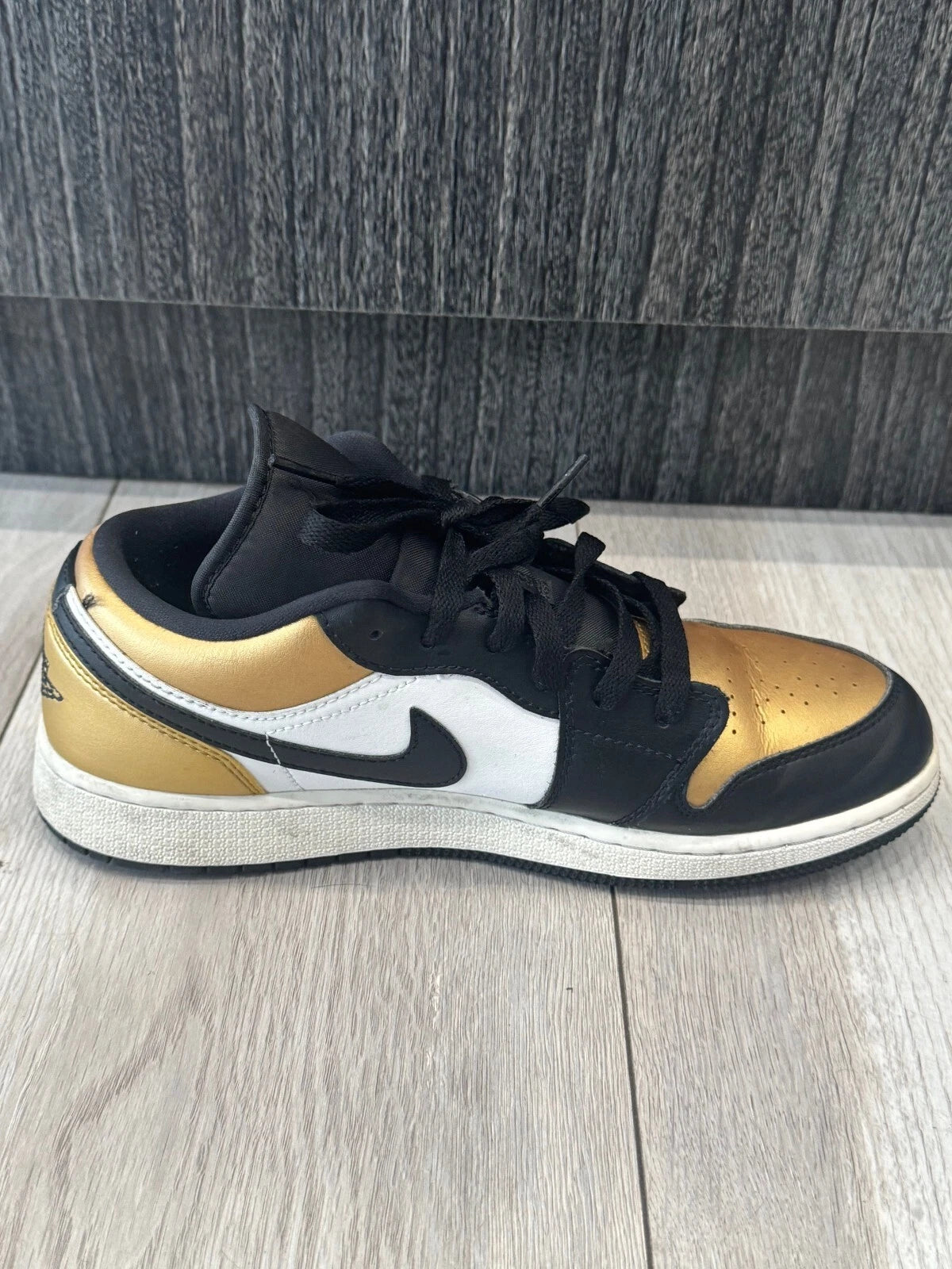 Nike Air Jordan 1 Low 'Gold Toe' Men's Sneakers - Size 7Y
